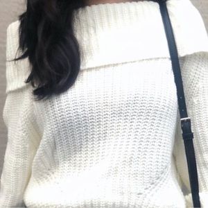 White knit sweater